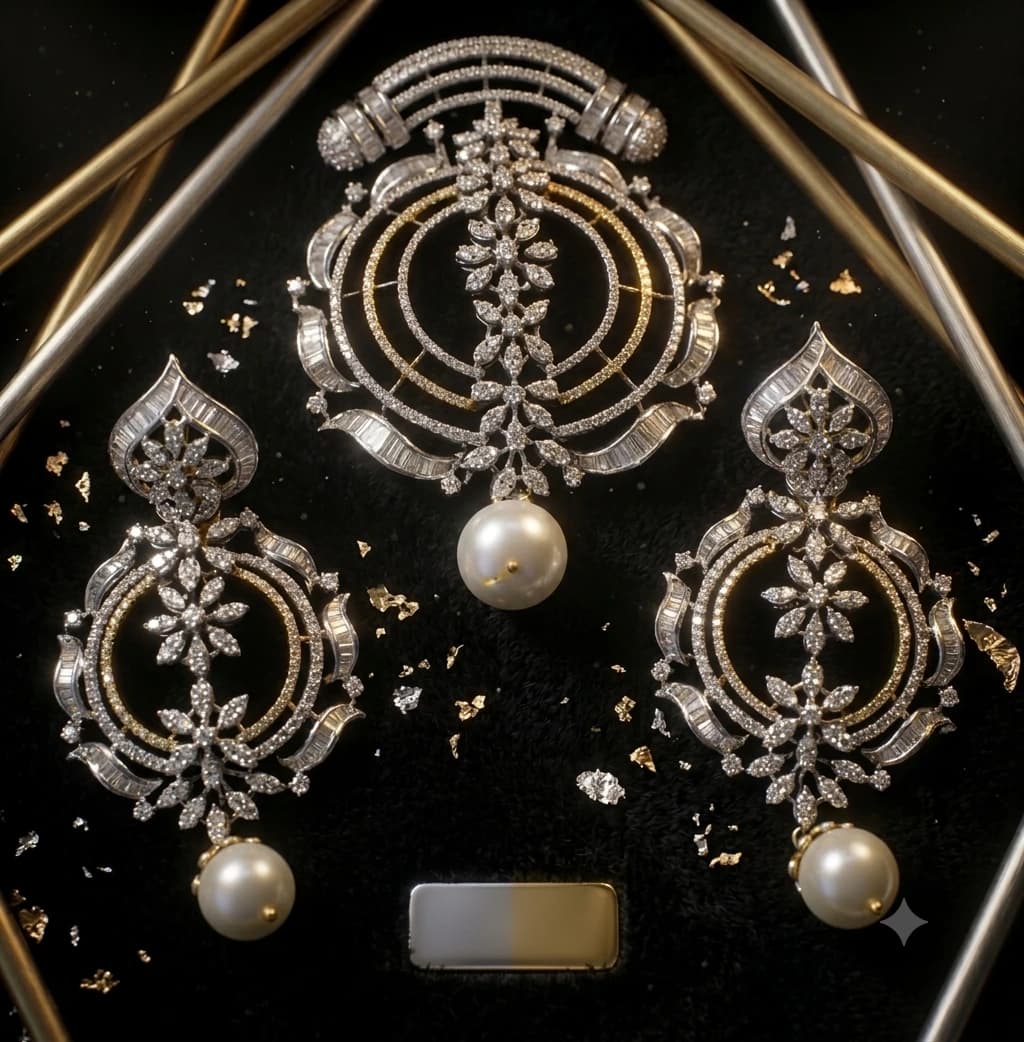 Celestial Pearl Pendant & Earring Set